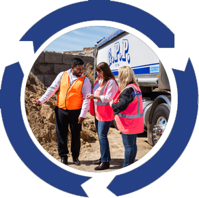 G.P.P. team inspecting excavated material on site